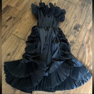 VINTAGE Saks Fifth Avenue Black Accordion Pleats Party Cocktail Dress